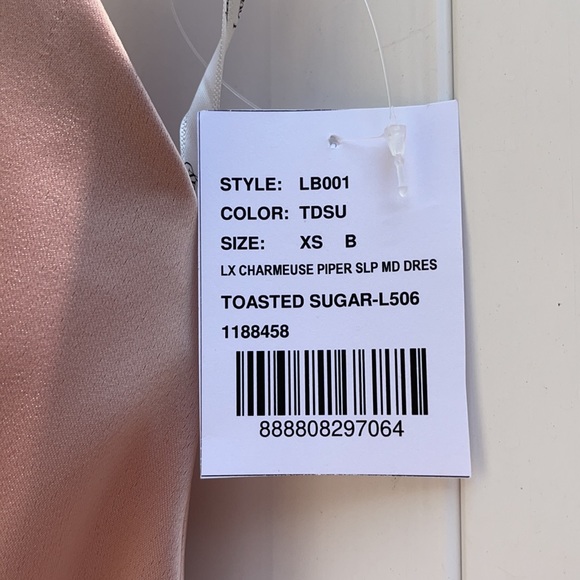 NWT Lovely Bridesmaids Dessy Collection - Toasted Sugar Piper Slip Dress XS - Picture 3 of 12